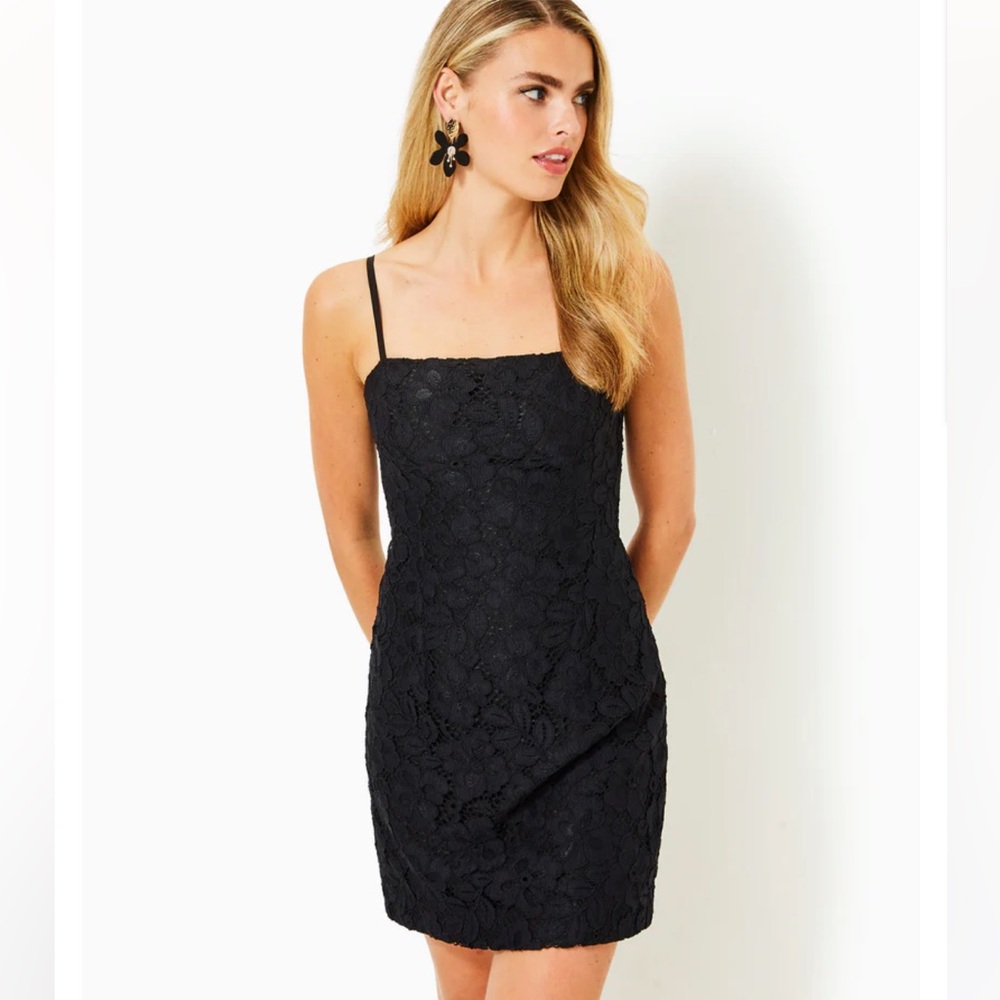Lilly Pulitzer MARET LACE DRESS, Noir Flora Corded Lace, size 4, new with tags